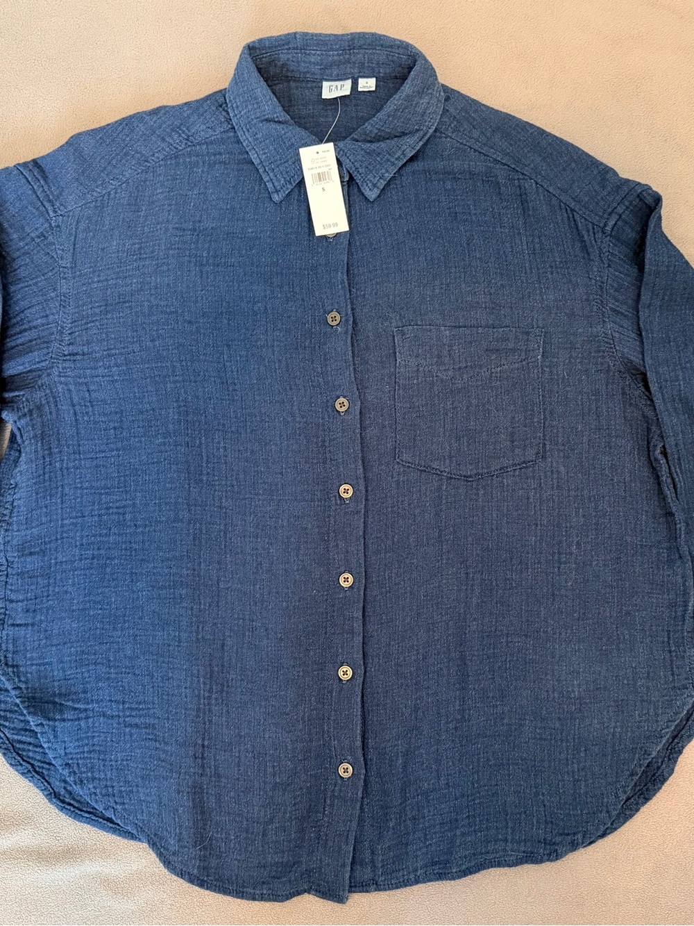 Gap - Long Sleeve Button Up -Blue - Small - New With Tags